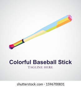 colorful baseball stick logo design. creative logo