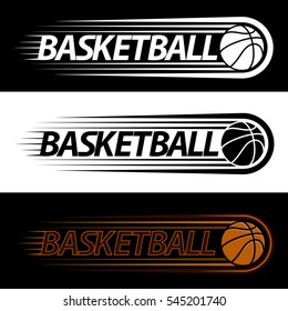 colorful basketball court logo,high-speed ball,vector illustration