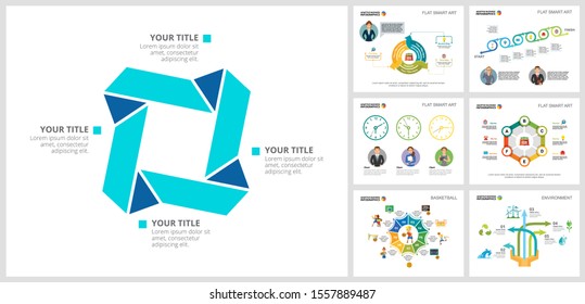 Colorful basketball and ecology concept infographic charts set. Business design elements for presentation slide templates. For corporate report, advertising, leaflet layout and poster design.
