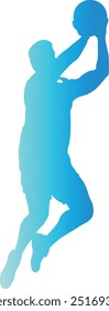 Colorful Basketball Player Silhouette. Vector Illustration.