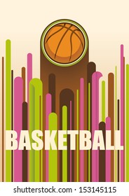 Colorful basketball poster. Vector illustration.