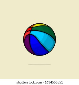 Colorful Basketball vector Illustration for template design