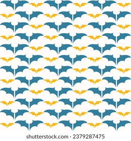 Colorful bat seamless pattern repeating colorful elements trendy vector illustration background