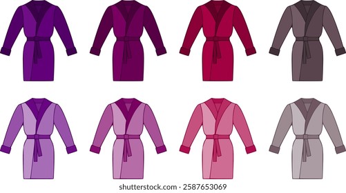 Colorful bathrobe set with pinkish theme