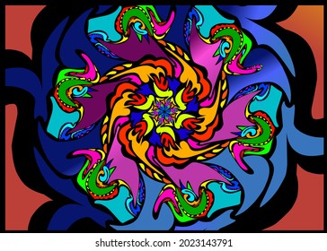 colorful batik abstract vector background