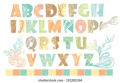 Colorful Batik Flower Typography