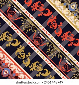 Colorful batik indonesia pattern textile print