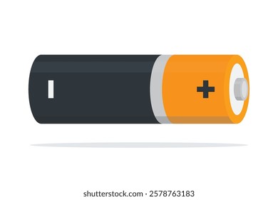 Colorful battery icon. alkaline battery, indicator sign isolated on white background. accumulator power element. flat vector illustration