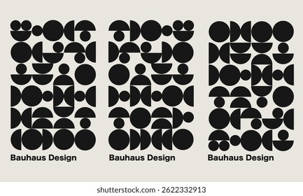 Colorful Bauhaus Design with Abstract Geometric Shapes Collection.Vector Illustration