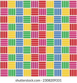 Colorful Bauhaus pattern with light  background. Vertical and horizontal stripes pattern. Geometrical background.