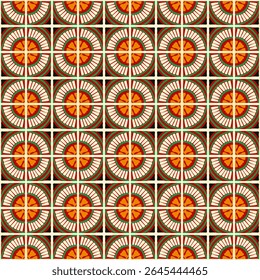 Patrón geométrico abstracto de estilo bauhaus colorido. Ilustración de arte Pop. Fondo de pantalla de arte op. Patrón japonés, chino, africano, marroquí. Al estilo de Memphis. Radio redondo azulejo, talavera, azulejos españoles