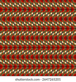 Farbiges abstraktes geometrisches Muster im Bauhaus-Stil. Pop Art Illustration. op art Tapete. japanisches chinesisches, afrikanisches, marokkanisches Muster. Memphis-Stil. Radius round azulejo, talavera, spanische Fliesen