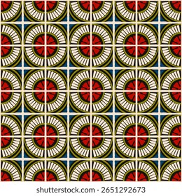Padrão geométrico abstrato colorido estilo bauhaus. Ilustração da arte pop. papel de parede da arte op. Japonês chinês, africano, marroquino. Estilo Memphis. Raio em volta azulejo, talavera, azulejos espanhóis