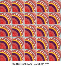 Padrão geométrico abstrato colorido estilo bauhaus. Ilustração da arte pop. papel de parede da arte op. Japonês chinês, africano, marroquino. Estilo Memphis. Raio em volta azulejo, talavera, azulejos espanhóis