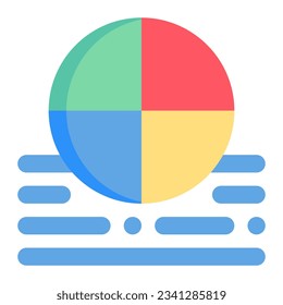Colorful Beach ball in flat icon. Summer, spring, fun, vacations, holidays