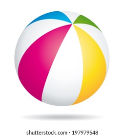 Colorful beach ball. Holidays summer vector icon.