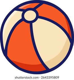 Colorful beach ball icon used in summer, camping, or outdoor play scenes. Great for kids, sports, or recreational design.