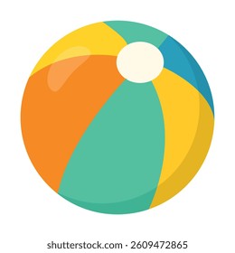 Colorful beach ball illustration with bright summer colors ideal for games toys beach activities and fun seasonal designs