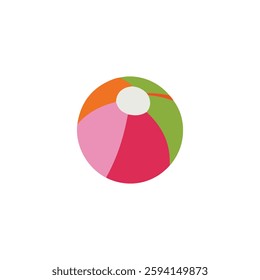 Colorful beach ball illustration for summer design.A simple, flat design illustration of a beach ball.