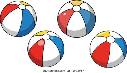 Colorful Beach Ball Illustration: Summer Fun, Games, and Beach Recreation