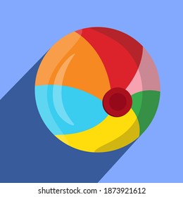 Colorful beach ball, illustration, vector on white background