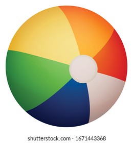 Colorful Beach Ball Isolated in Color