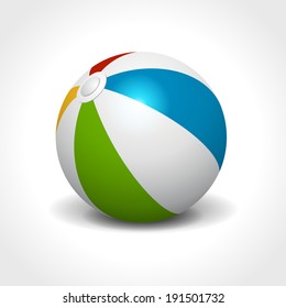 Colorful beach ball isolated on white summer holidays vector illustration