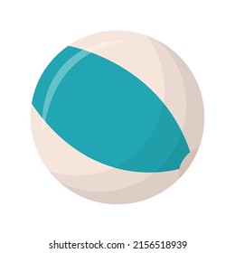 Colorful beach ball isolated on white background. Beach ball in multiple colors. Flat vector illustration