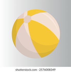 Colorful beach ball isolated on white background. Beach ball in multiple colors. Flat vector illustration.