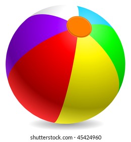 Colorful beach ball isolated on white background.