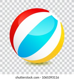 Colorful beach ball, isolated, vector illustration.