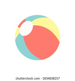 Colorful colorful beach ball. Isolated vector illustration
