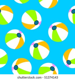 Colorful Beach Ball Seamless Square Pattern