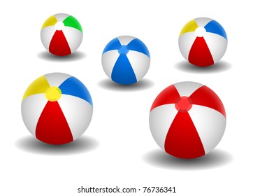 Colorful beach ball set eps8