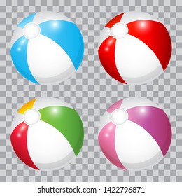 Colorful beach ball set, isolated, vector illustration.
