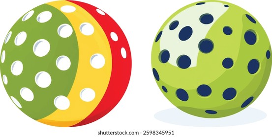 Colorful Beach Ball Set Vector Illustration, isolated on white background.