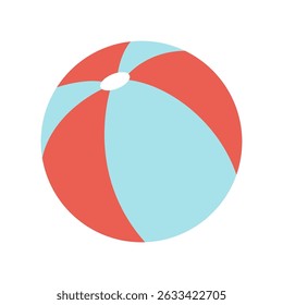 Colorful beach ball in simple flat style. Summer toy for fun outdoor activities, swimming and vacation playtime. Bright and cheerful design. Trendy modern vector illustration isolated on white