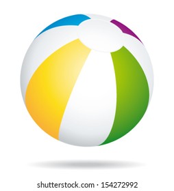 Colorful beach ball. Summer game. Vector holidays icon.