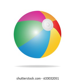 Colorful beach ball, vector