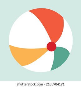 colorido vector de bola de playa, arte y diseño plano.