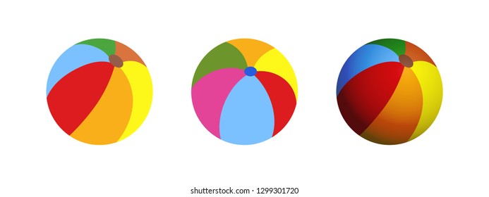 Colorful beach ball, vector illustration. Flat and realistic style.