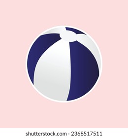 Colorful beach ball, vector illustration. Beach ball isolated icon.