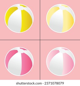 Colorful beach ball, vector illustration. Beach ball isolated icon.