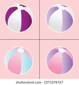 Colorida bola de playa, ilustración vectorial. Icono aislado de bola de playa.