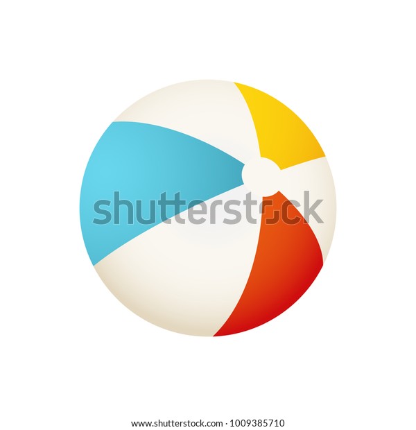 カラフルなビーチボールのベクターイラスト 白い背景に白い 赤い 黄色 青の夏のボール のベクター画像素材 ロイヤリティフリー 1009385710