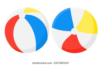 Colorful Beach Ball Vector. Summer Beach Ball Illustration. Team Game.