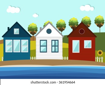 Colorful Beach Houses For Sale / Rent. Real Estate. 