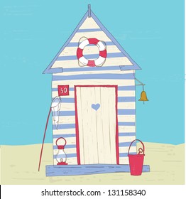 Colorful Beach Hut Vector