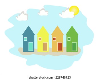 Colorful Beach Huts