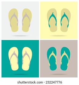 colorful beach sandal with color variations,Vector EPS 10